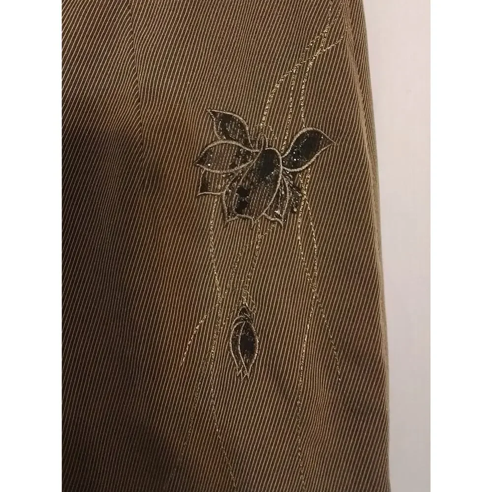 Yinger: ladies pants with embroidered hip and leg